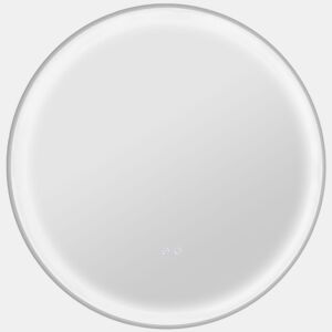 kleankin Espelho de Casa de Banho com Luzes LED Ajustáveis Ø60 cm Espelho de Parede Redondo com Função de Memória Anti-embaciamento e Interrutor Tátil para Sala Entrada Prata