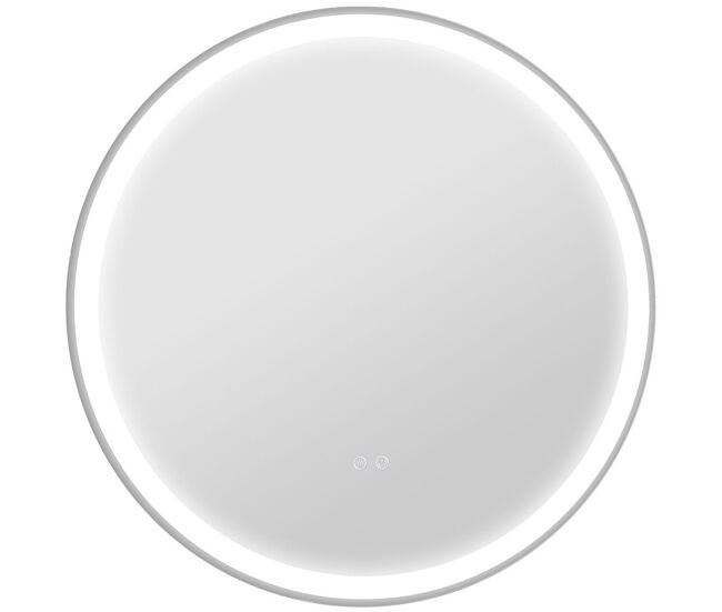 Kleankin espejo de baño con luces led ajustable ø60 cm espejo para baño redondo con antivaho función de memoria e interruptor táctil para salón entrada plata