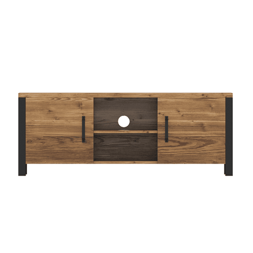 Móvel para televisão 2 portas 147 cm Lyam Madeira e Preto