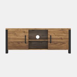 Móvel para televisão 2 portas 147 cm Lyam Madeira e Preto