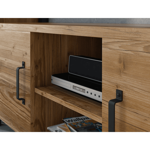 Móvel para televisão 2 portas 147 cm Lyam Madeira e Preto