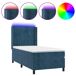 Cama box spring colchón y LED terciopelo - Rayas verticales 90x190 Cama box spring colchón y LED terciopelo - Rayas verticales 90x190 Azul
