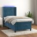 Cama box spring colchón y LED terciopelo - Rayas verticales 90x190 Cama box spring colchón y LED terciopelo - Rayas verticales 90x190 Azul