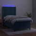 Cama box spring colchón y LED terciopelo - Rayas verticales 90x190 Cama box spring colchón y LED terciopelo - Rayas verticales 90x190 Azul