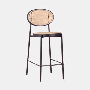 Banco vintage com design clássico em rotim natural (65cm) - Norte