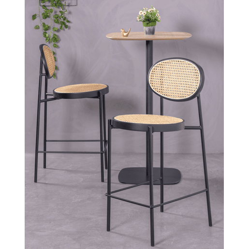 Banco vintage com design clássico em rotim natural (65cm) - Norte