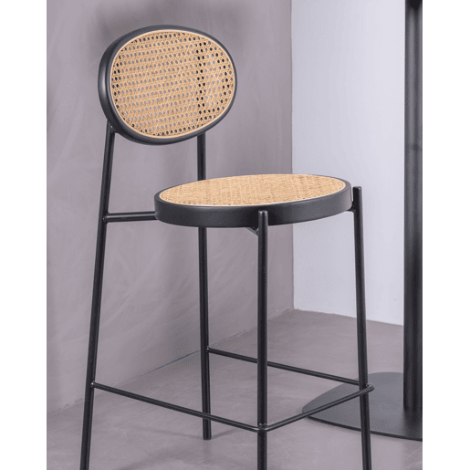 Banco vintage com design clássico em rotim natural (65cm) - Norte