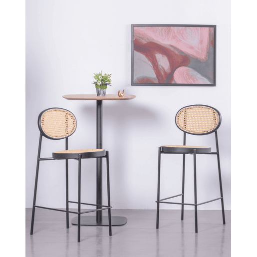 Banco vintage com design clássico em rotim natural (65cm) - Norte