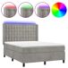 Cama box spring colchón y LED terciopelo - Botones 140x190 Cama box spring colchón y LED terciopelo - Botones 140x190 Gris Claro