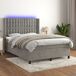 Cama box spring colchón y LED terciopelo - Botones 140x190 Cama box spring colchón y LED terciopelo - Botones 140x190 Gris Claro