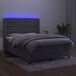 Cama box spring colchón y LED terciopelo - Botones 140x190 Cama box spring colchón y LED terciopelo - Botones 140x190 Gris Claro