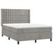 Cama box spring colchón y LED terciopelo - Botones 140x190 Cama box spring colchón y LED terciopelo - Botones 140x190 Gris Claro