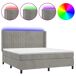 Cama box spring colchón y LED terciopelo - Rayas verticales 180x200 Cama box spring colchón y LED terciopelo - Rayas verticales 180x200 Gris Claro