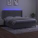 Cama box spring colchón y LED terciopelo - Rayas verticales 180x200 Cama box spring colchón y LED terciopelo - Rayas verticales 180x200 Gris Claro