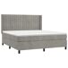 Cama box spring colchón y LED terciopelo - Rayas verticales 180x200 Cama box spring colchón y LED terciopelo - Rayas verticales 180x200 Gris Claro