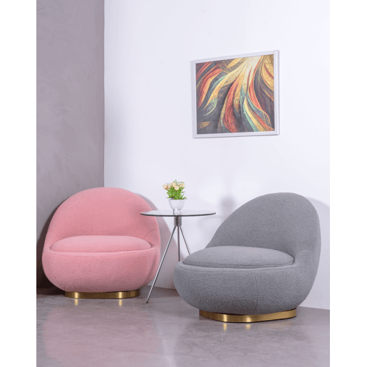 Poltrona giratório de design estofado em algodão - Corsica