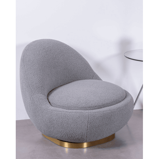 Poltrona giratório de design estofado em algodão - Corsica