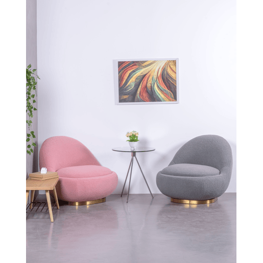Poltrona giratório de design estofado em algodão - Corsica