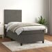 Cama box spring con colchón terciopelo - Diseño plano 90x200 Cama box spring con colchón terciopelo - Diseño plano 90x200 Gris Oscuro