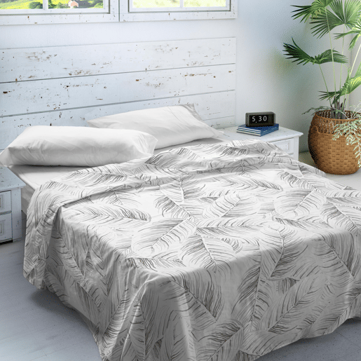 SANDAL - Conjunto de Lençóis Impressos Cama 3 Peças 180 - Algodão extra macio - Inclui lençol plano + 2 fronhas -ACANTO STONE