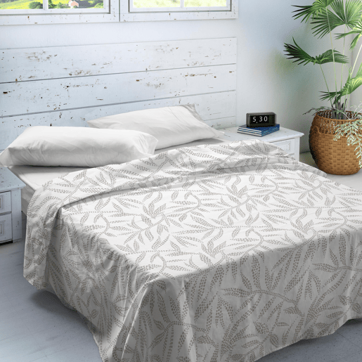 SANDAL - Conjunto de Lençóis Impressos Cama 3 Peças 150 - Algodão extra macio - Inclui lençol plano + 2 fronhas - WAKIA STONE