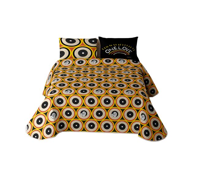 Marley - colcha bouti estampada cama 150 - microfibra - extra suave - incluye colcha bouti + 2 fundas de cojines - retro