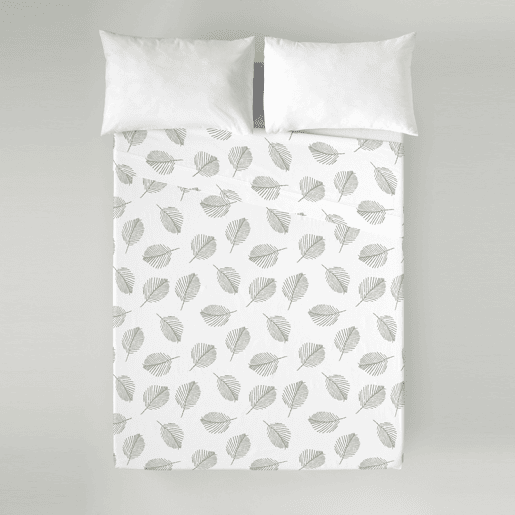 SANDAL - Conjunto de Lençóis Impressos Cama 2 Peças 135 - Algodão extra macio - Inclui lençol plano + 1 fronha - JAHO SAGE
