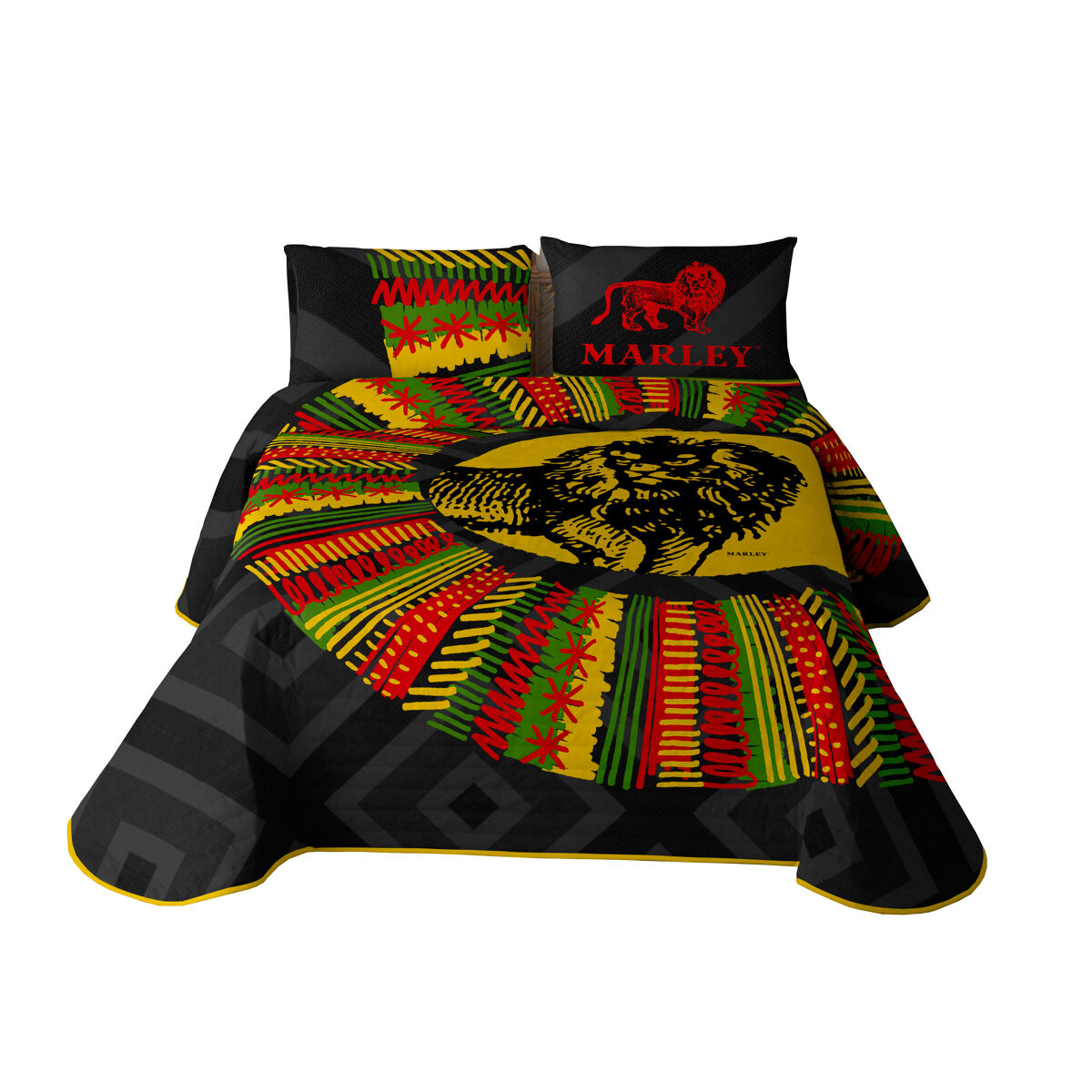 Marley - colcha bouti estampada cama 150 - microfibra - extra suave - incluye colcha bouti + 2 fundas de cojines - ethnical