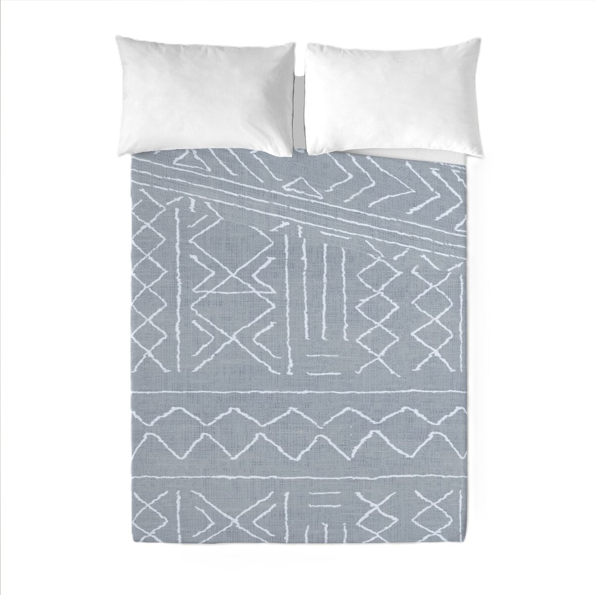 Sandal - juego de sábanas estampadas 3 piezas cama 150 - algodón extra suave - incluye sábana encimera + 2 fundas de almohada - nauek grey