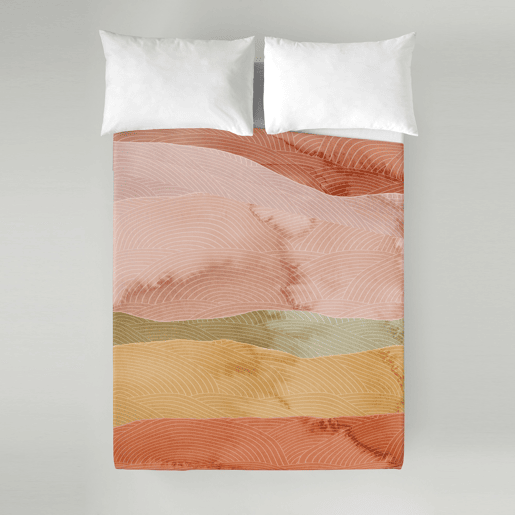 SANDAL - Conjunto de Lençóis Impressos Cama 2 Peças 90 - Algodão extra macio - Inclui lençol plano + 1 fronha - OCEAN TERRA