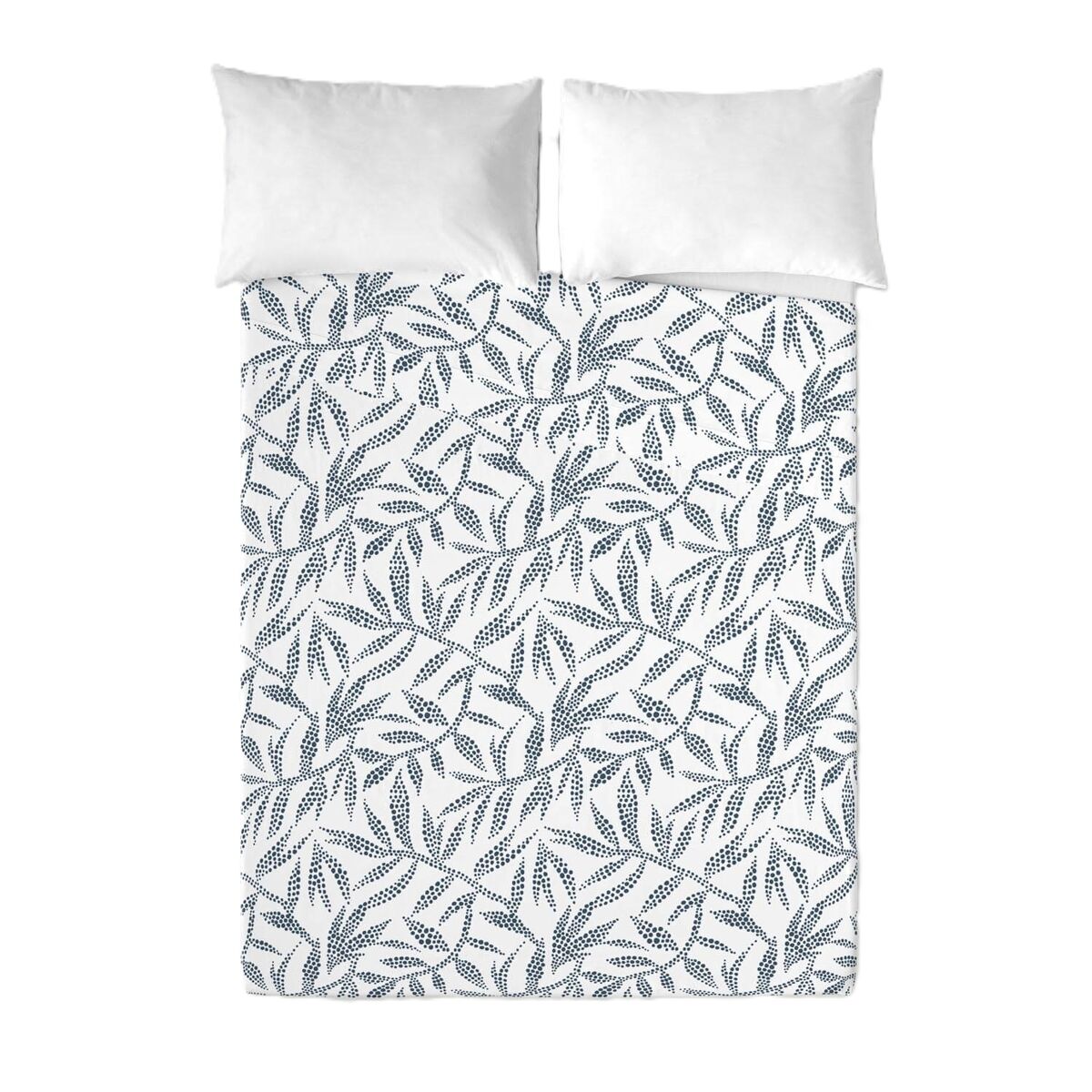 Sandal - juego de sábanas estampadas 2 piezas cama 135 - algodón extra suave - incluye sábana encimera + 1 funda de almohada - wakia blue