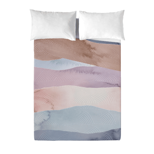 SANDAL - Conjunto de Lençóis Impressos Cama 3 Peças 150 - Algodão extra macio - Inclui lençol plano + 2 fronhas - OCEAN BLUE