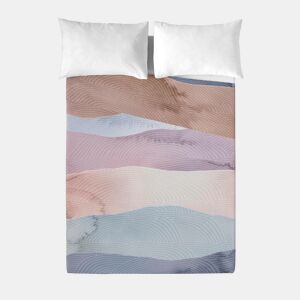 SANDAL - Conjunto de Lençóis Impressos Cama 2 Peças 135 - Algodão extra macio - Inclui lençol plano + 1 fronha - OCEAN BLUE