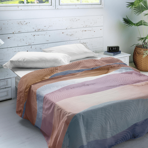 SANDAL - Conjunto de Lençóis Impressos Cama 2 Peças 135 - Algodão extra macio - Inclui lençol plano + 1 fronha - OCEAN BLUE
