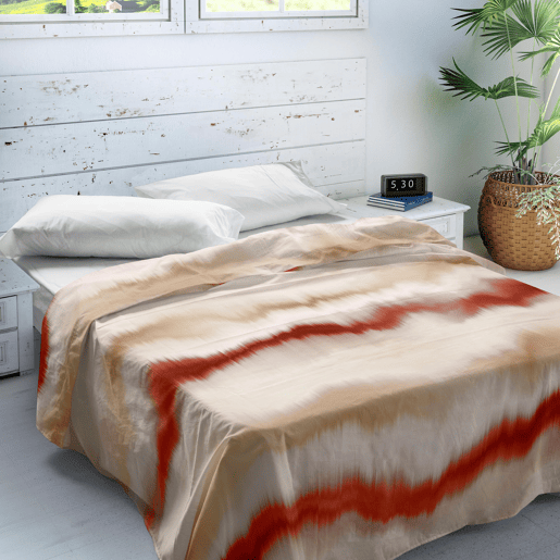 SANDAL - Conjunto de Lençóis Impressos Cama 3 Peças 180 - Algodão extra macio - Inclui lençol plano + 2 fronhas -BELIX TERRA