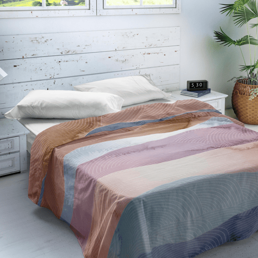 SANDAL - Conjunto de Lençóis Impressos Cama 2 Peças 90 - Algodão extra macio - Inclui lençol plano + 1 fronha - OCEAN BLUE