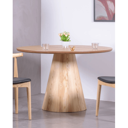 Mesa de jantar com base central em madeira de freixo (120cm) - Nest Mesa de jantar com base central em madeira de freixo (120cm) - Nest