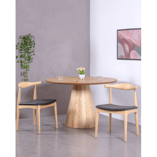 Mesa de jantar com base central em madeira de freixo (120cm) - Nest Mesa de jantar com base central em madeira de freixo (120cm) - Nest
