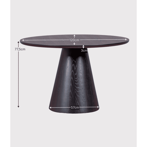 Mesa de jantar com base central em madeira de freixo (120cm) - Nest Mesa de jantar com base central em madeira de freixo (120cm) - Nest