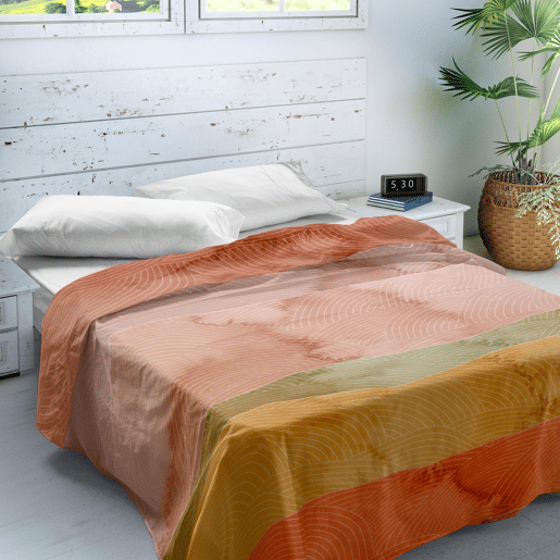 SANDAL - Conjunto de Lençóis Impressos Cama 2 Peças 135 - Algodão extra macio - Inclui lençol plano + 1 fronha - OCEAN TERRA