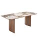 ANGEL CERDA Mesa comedor rectangular mármol porcelánico y nogal 200x90 ANGEL CERDA Mesa comedor rectangular mármol porcelánico y nogal 200x90 Blanco/ Madera