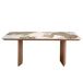 ANGEL CERDA Mesa comedor rectangular mármol porcelánico y nogal 200x90 ANGEL CERDA Mesa comedor rectangular mármol porcelánico y nogal 200x90 Blanco/ Madera