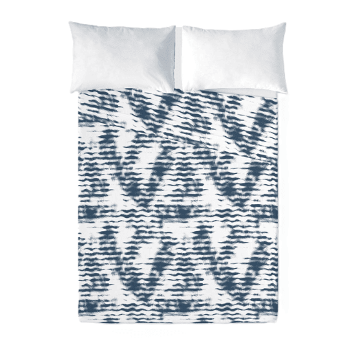 SANDAL - Conjunto de Lençóis Impressos Cama 2 Peças 90 - Algodão extra macio - Inclui lençol plano + 1 fronha - WAVES BLUE
