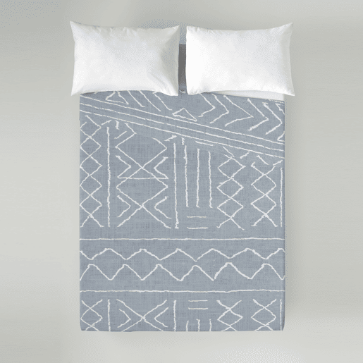 SANDAL - Conjunto de Lençóis Impressos Cama 3 Peças 180 - Algodão extra macio - Inclui lençol plano + 2 fronhas -NAUEK GREY