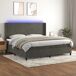 Cama box spring colchón y LED terciopelo - Liso con clavos 200x200 Cama box spring colchón y LED terciopelo - Liso con clavos 200x200 Azul