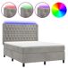 Cama box spring colchón y LED terciopelo - Diseño de botones 140x190 Cama box spring colchón y LED terciopelo - Diseño de botones 140x190 Gris Claro