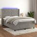 Cama box spring colchón y LED terciopelo - Diseño de botones 140x190 Cama box spring colchón y LED terciopelo - Diseño de botones 140x190 Gris Claro