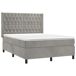 Cama box spring colchón y LED terciopelo - Diseño de botones 140x190 Cama box spring colchón y LED terciopelo - Diseño de botones 140x190 Gris Claro