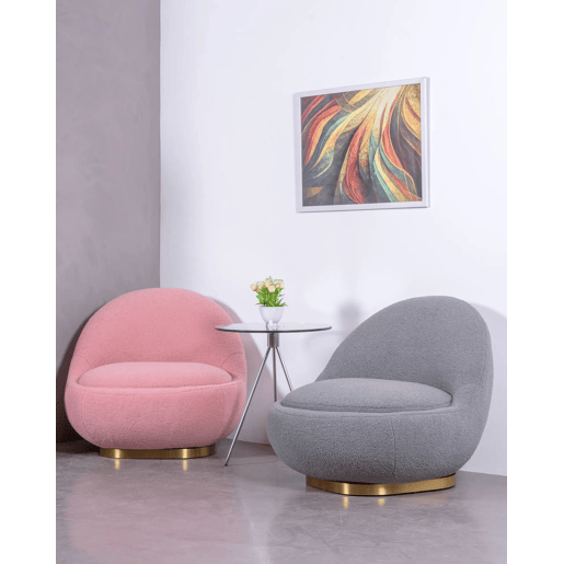 Poltrona giratório de design estofado em algodão - Corsica