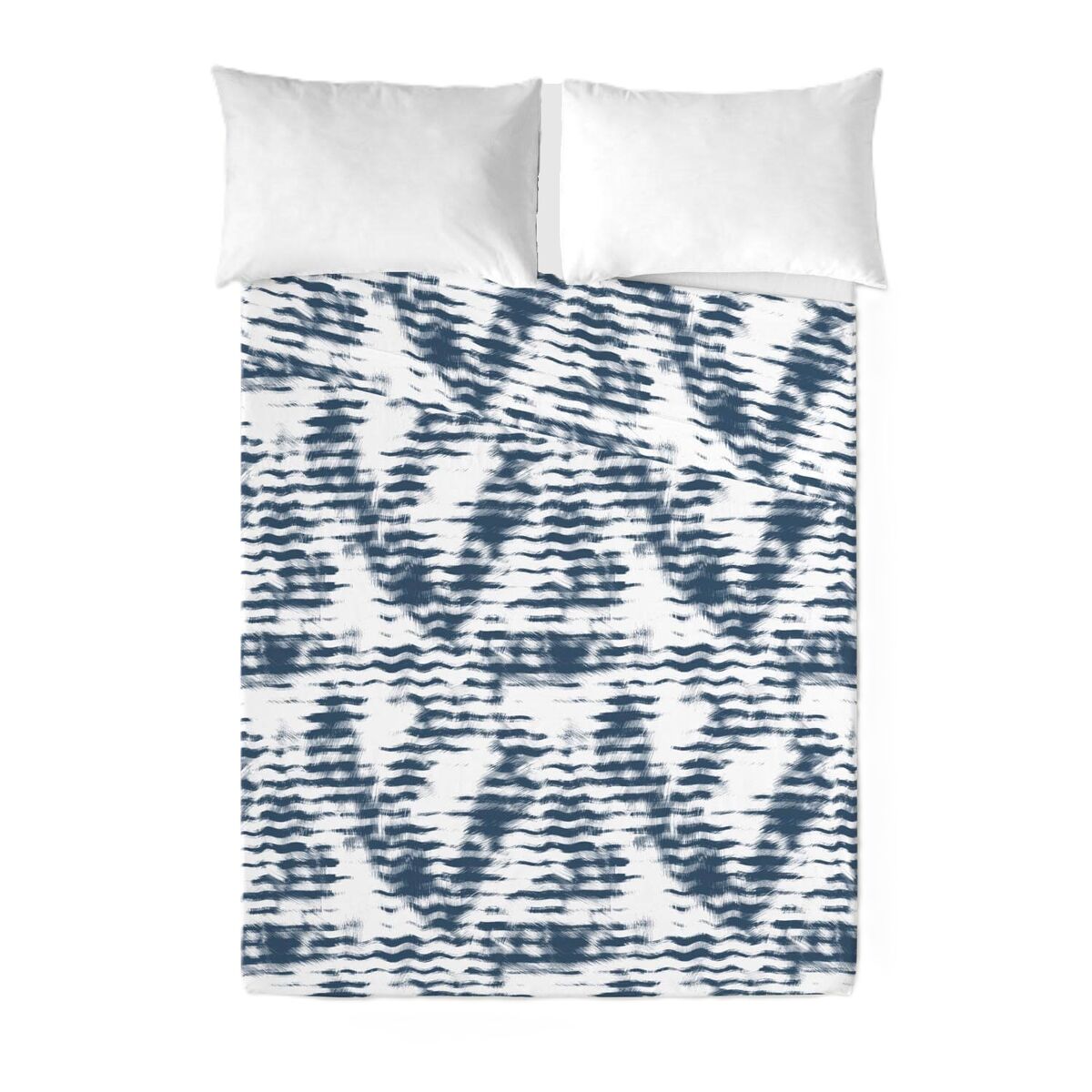 Sandal - juego de sábanas estampadas 2 piezas cama 135 - algodón extra suave - incluye sábana encimera + 1 funda de almohada - waves blue